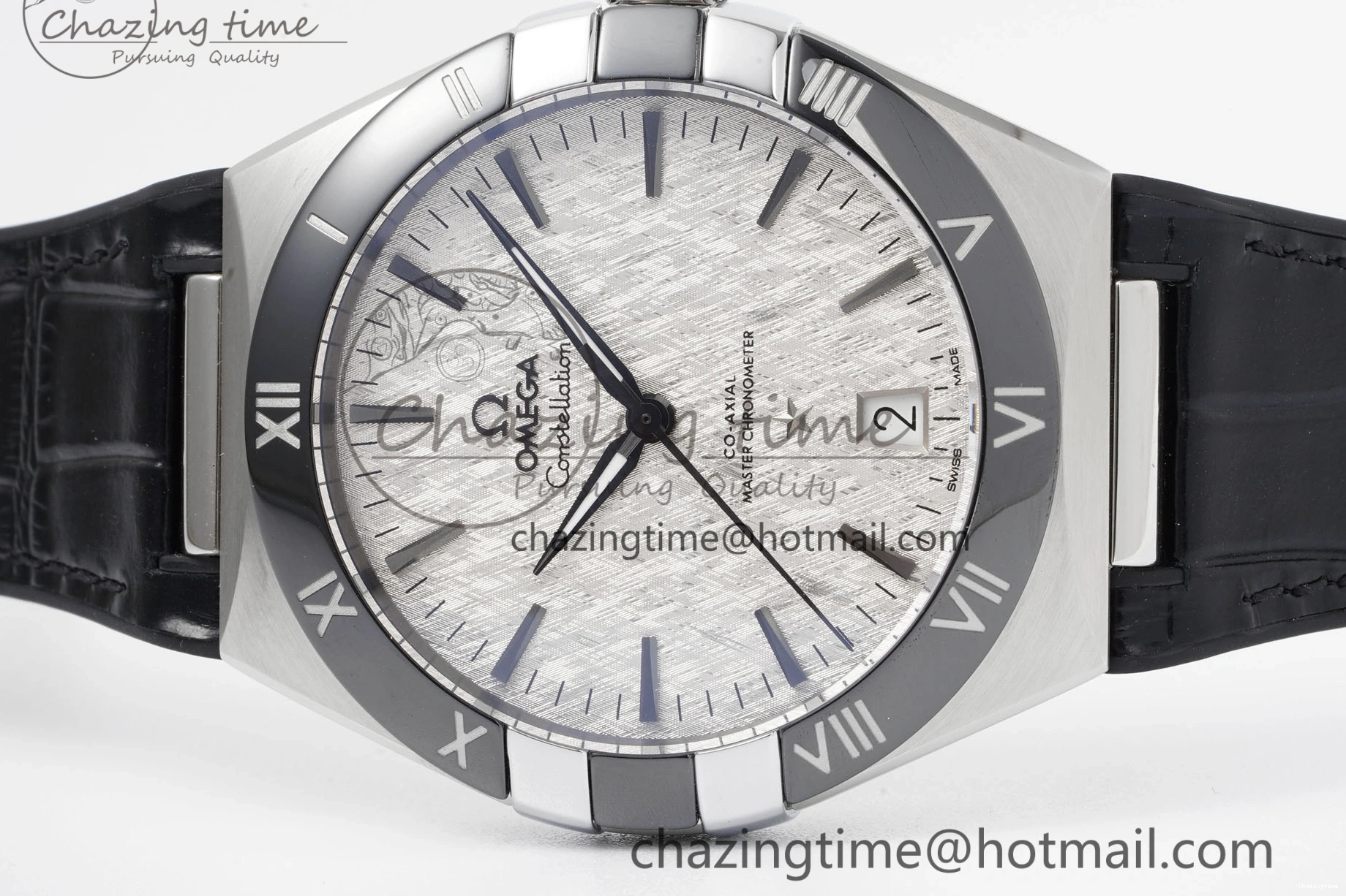 0403 GoAnywhere Constellation Black Ceramic SS 8F 1:1 Best Edition White Textured Dial on Black Gummy Strap A 7803